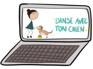 Services en ligne Danse avec ton chien sur ordinateur en visio avec webcam