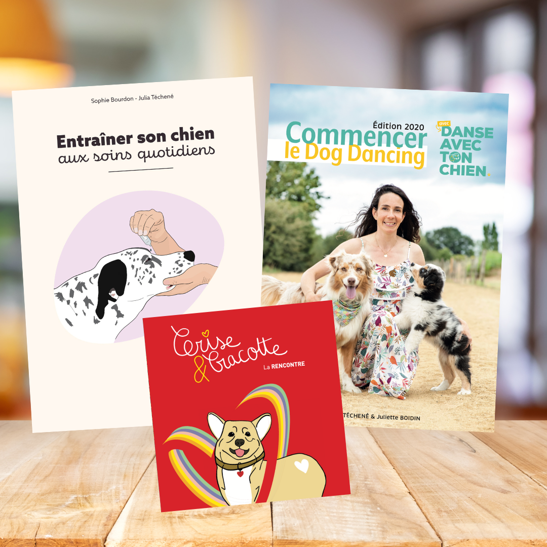 Pack de 3 livres éducation canine prévention morsure soins coopératifs et dog dancing